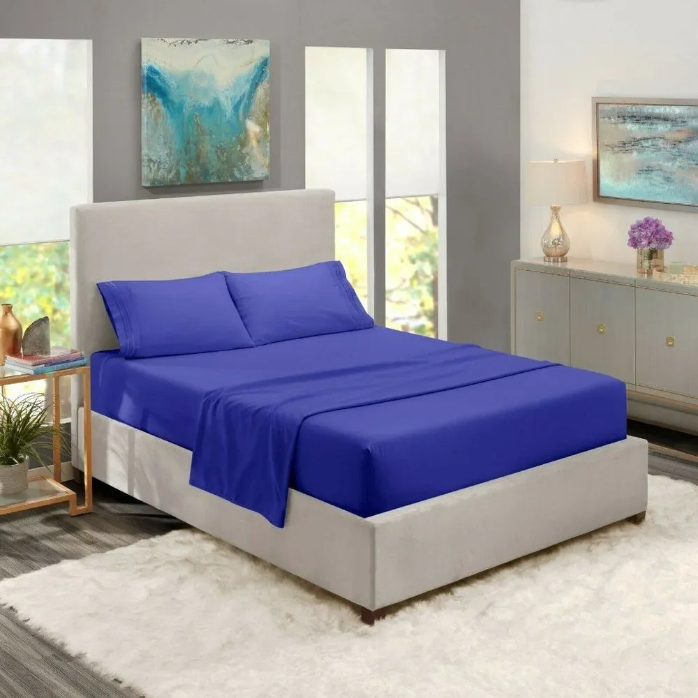 Royal Blue Egyptian Comfort Bed Sheets 4 Piece!